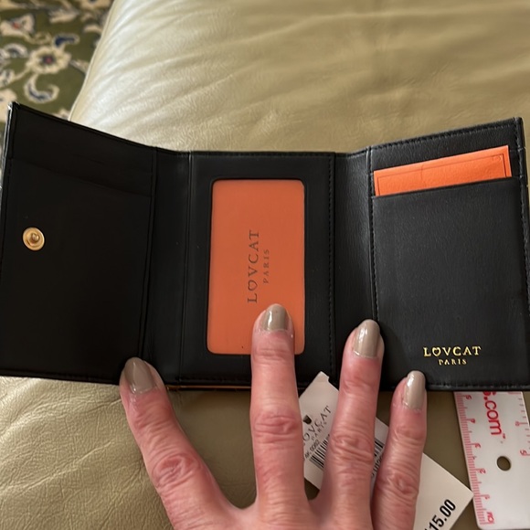 Price Firm!!! NWT! Lovcat Paris Black Leather Bill fold w/ change compartment. - Picture 4 of 13